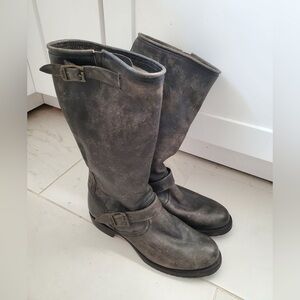 Frye taupe Veronica leather upper wide calf boot size 11
